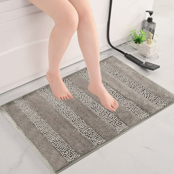 Mecorevxz Bathroom Rugs 16x24Inch,Extra Soft Absorbent Chenille Bath Rugs,Rubber Backing Fast Dry,Machine Washable Bath Mats for Bathroom Floor,Tub and Shower, Home Decor Accessories,Khaki