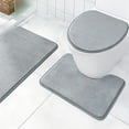 thumbnail image 1 of Mecorevxz Bathroom Toilet Cover Bathroom Mats Absorbent Printed Floor Mats Bathroom Toilet 3 Piece Floor Mats Set,Gray, 1 of 9
