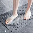 thumbnail image 1 of Mecorevxz Bathtub and Shower Mats, Extra Long Non-slip Bath Mat 27.55x13.77 Inch,Washable Bath Tub Mat with Suction Cups & Holes for Bathroom,Gray, 1 of 9