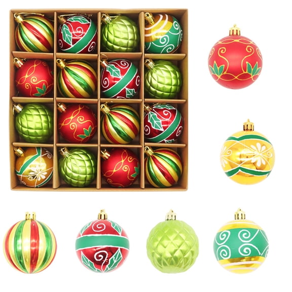 Mecorevxz Christmas Decorations 16Pcs Christmas Plastic Electroplated Balls for Christmas Tree Hanging Decorations,Christmas Gifts