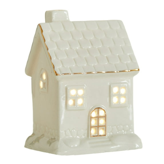Mecorevxz Christmas Decorations 2025 Christmas Ceramic Village House Luminous Xmas Scene Decorations for Xmas Decor(White,C)