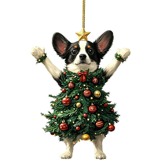 Mecorevxz Christmas Decorations 3.15Inch Christmas Cute Pet Print Acrylic Hanging Ornaments for Christmas Tree Decor,Christmas Gifts