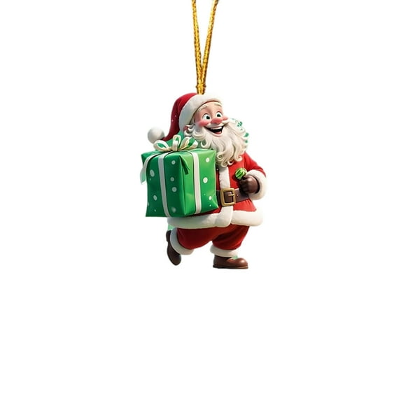 Mecorevxz Christmas Decorations Acrylic Flat Cute Santa Claus Style Christmas Tree Party Hanging Decorations for Home Decoration，Christmas Gifts