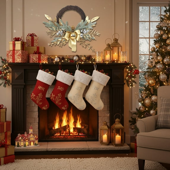 Mecorevxz Christmas Decorations Christmas Artificial Cane Rattan Garland Suitable for Font Door,Xmas Decor