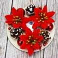 thumbnail image 1 of Mecorevxz Christmas Decorations Christmas Artificial Leaves Candle Ring Candlestick Garland Needle Candlestick Wreath 15cm/5.9inches for Christmas Table Decoration for Home Decor(Red), 1 of 7