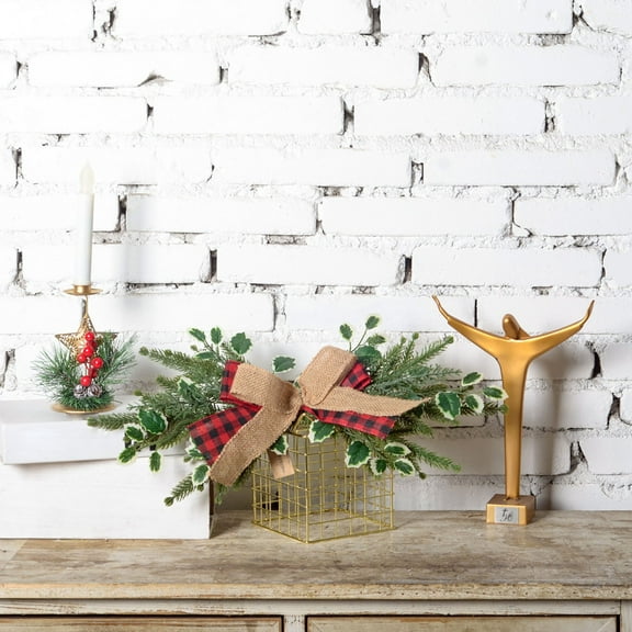 Mecorevxz Christmas Decorations Christmas Decorative Garland Wall Hanging Simulated Green Plants Home Lintel Wall Hanging Festive Felling Arrangement,50x22cm