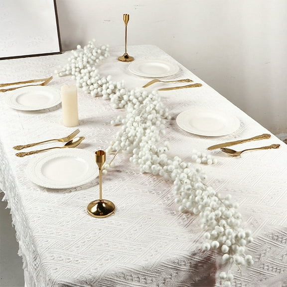 Mecorevxz Christmas Decorations Christmas Rattan Decoration Winding Simulation Rattan Branches Year Berries Red Fruit Christmas Rattan(175cm,White)