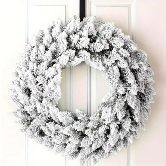 Mecorevxz Christmas Decorations Christmas Velvet Snowflake Flower Wreath for Front Door Decoration 45cm