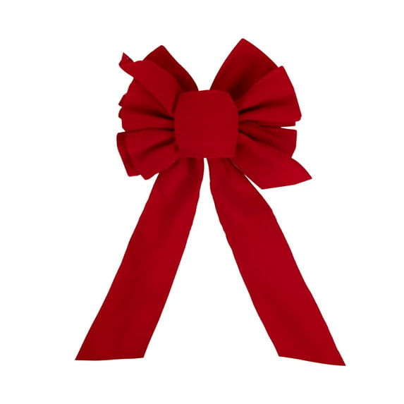 Mecorevxz Christmas Decorations,Red Bow Red Velvet Christmas Party Indoor Garland Christmas Tree Decoration Bow for Xmas Tree Decor(D)