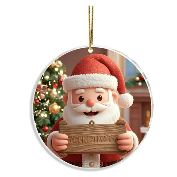 Mecorevxz Christmas Decorations Santa Claus Acrylic Hanging Ornaments Suitable for Christmas Tree Decorations,Christmas Gifts,3.15Inch