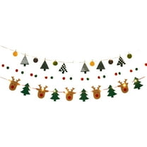 Mecorevxz Christmas Deer Banner with LED Lights,DIY Hanging Decor for Christmas Tree,Home,Office,Fireplace(C)
