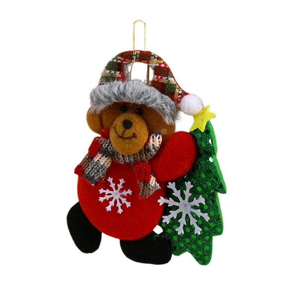 Mecorevxz Christmas Fabric Hanging Ornaments,Christmas Cute Doll Small Pendant Christmas Tree Hanging Decorations,Car Hanging Decoration(D)