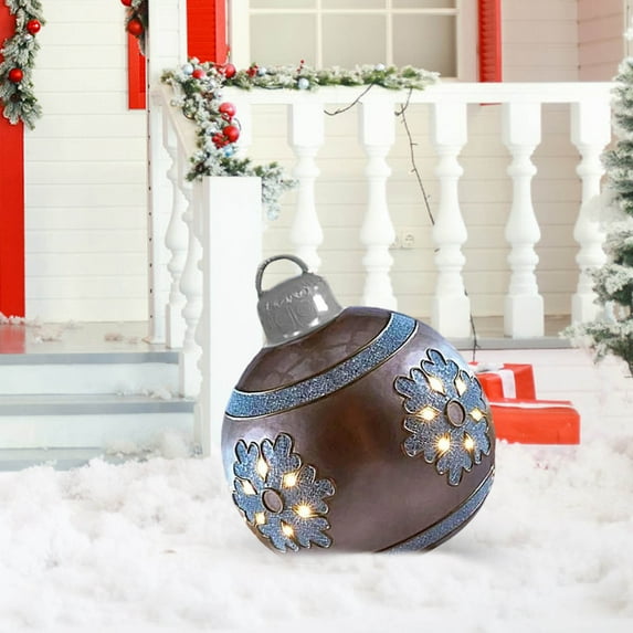 Mecorevxz Christmas Inflatable Ball Decorations,24 Inch Oversized Christmas Ornaments,Blow Up Christmas Balls Extra Large Holiday Outdoor Garden Yard Decor (A)