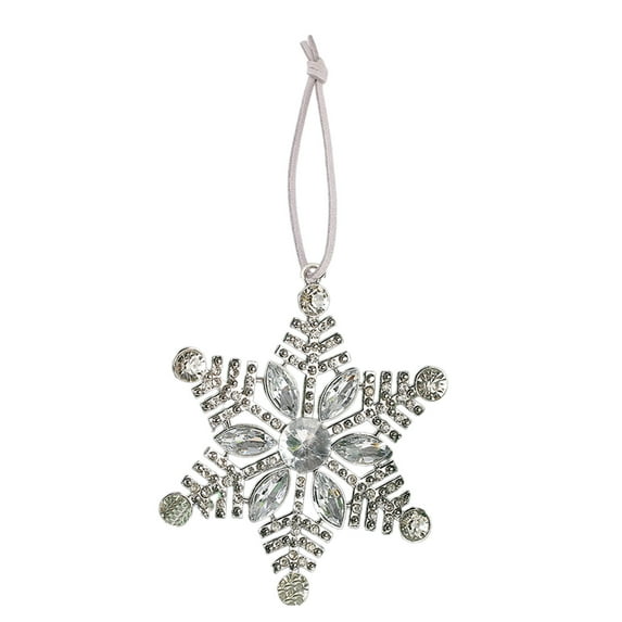 Mecorevxz Christmas Metal Snowflake Ornaments Christmas Tree Decoration Rhinestone Snowflake Christmas Pendants(A)