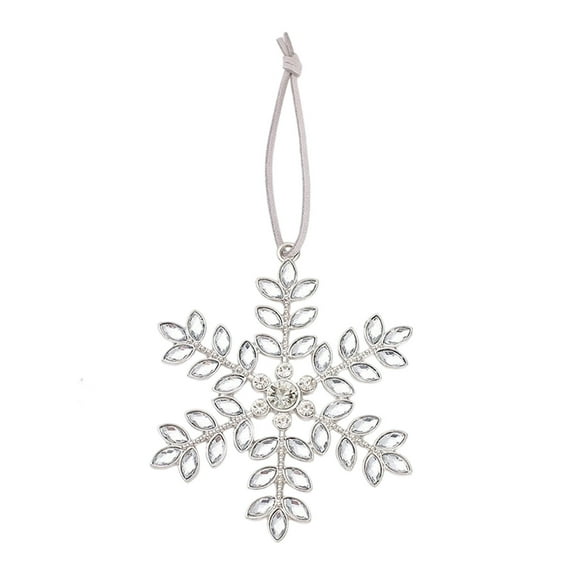 Mecorevxz Christmas Metal Snowflake Ornaments Christmas Tree Decoration Rhinestone Snowflake Christmas Pendants(C)