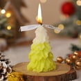 thumbnail image 1 of Mecorevxz Christmas Tree Candle Set Red White Green Xmas Wax Scented Candles for Winter Holiday Party Xmas Table Decor Gifts,9.5 x 6cm(Yellow), 1 of 7