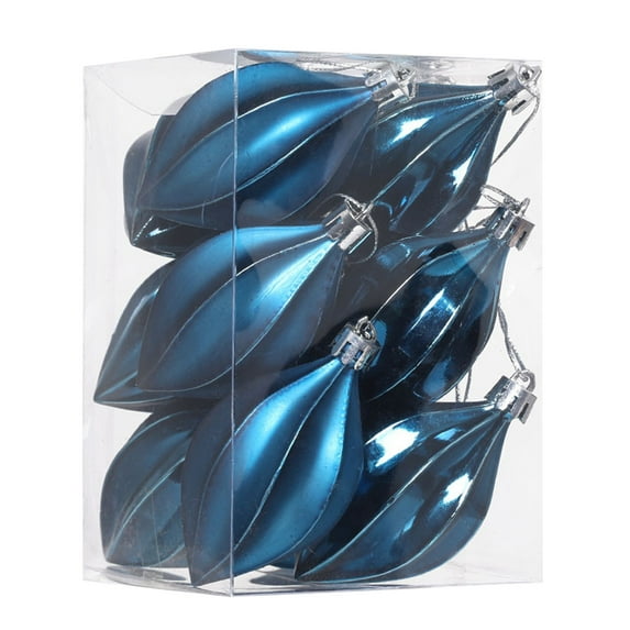 Mecorevxz Christmas Tree Decorations Set 12Pcs Mini Carambola Hanging Ornaments Xmas Tree Pendant 3" Small Star Fruit Shaped Decor for Christmas Eve Xmas Home Indoor Party Decor(Blue)