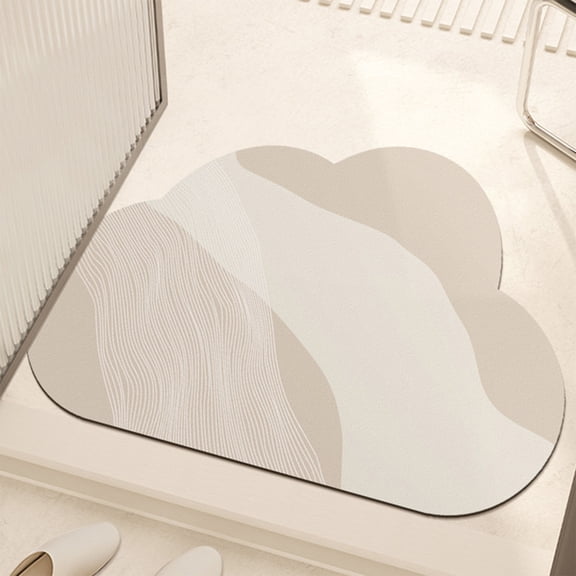 Mecorevxz Cloud Shape Diatomite Bath Mat Shower Mat Fast-Dry, Non-Slip, Easy to Clean for Bathroom Floor