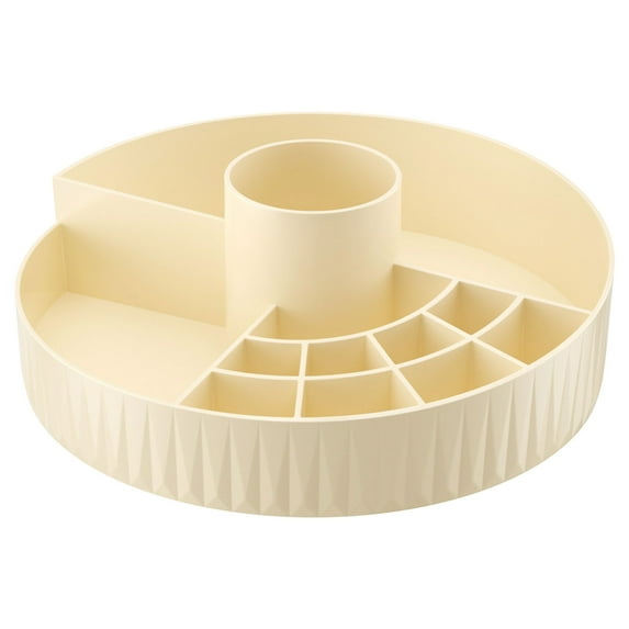 Mecorevxz Cosmetic Storage Box Desktop Rotating Shelf Makeup Brush Multi-functional Compartmentalized Organizer Turntable(Yellow)