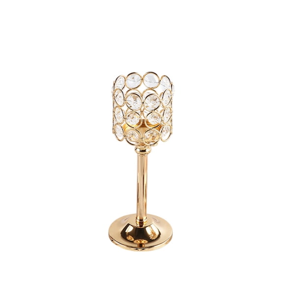 Mecorevxz Crystal Metal Candle Crystal Beads Sparkling Tealights Candle Tall Votive Candle Elegant Decoration Tabletop for Wedding Table Centerpiece, Fireplace, Home & Living Room Decor(M)