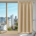 thumbnail image 1 of Mecorevxz Curtains Heat Insulation Energy Saving Bedroom And Kitchen Curtains Scandinavian Solid Colour Silk Curtains - 38x63 inch, Beige, 1 of 4