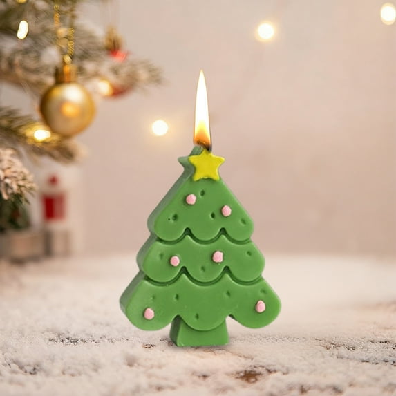 Mecorevxz Cute Christmas Tree Shaped Aromatherapy Candles, Home Decor Candle, Scented Candle Party Christmas Home Decoration Gifts Room Decor(Green)