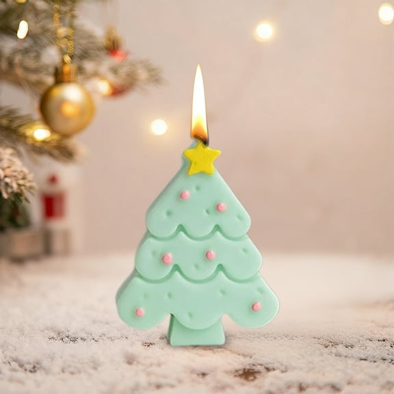 Mecorevxz Cute Christmas Tree Shaped Aromatherapy Candles, Home Decor Candle, Scented Candle Party Christmas Home Decoration Gifts Room Decor(Mint Green)