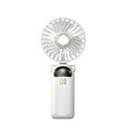 thumbnail image 1 of Mecorevxz Digital Display Folding Fan USB 5-speed Rechargeable Small Fan Portable Handheld Fan(White), 1 of 7