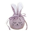 thumbnail image 1 of Mecorevxz Easter Cute Bunny Gift Bags with Drawstring 5.5 x 4.3 Inch Rabbit Ear Velvet Easter Bags Easter Candy Pouches Easter Eggs Hunt Basket Party Supplies(Purple), 1 of 7