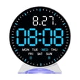 thumbnail image 1 of Mecorevxz Electronic Clock Multi Functional Digital Alarm Clock Date Temperature Display LED Clock(White), 1 of 9