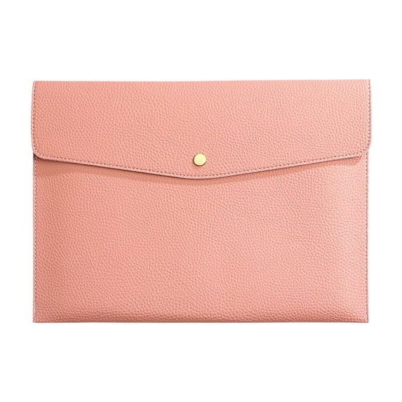 Mecorevxz File Folders Waterproof Leather Envelopes Case Folder Document Case Bag Pouch File Bag Document Storage Document Holders with Removable Hand Strap(Pink)