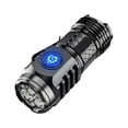 thumbnail image 1 of Mecorevxz Flashlight Bright Rechargeable-bright Small Portable Outdoor Lighting Shooting Household Mini Three-eye Small Steel(Black), 1 of 9