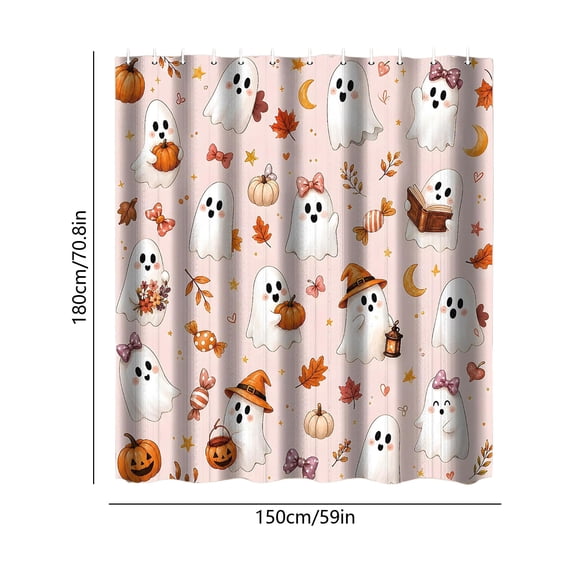 Mecorevxz Halloween Shower Curtain Waterproof Fabric Bath Curtain Autumns Fall Bathroom Decor Set with Hooks for Home Bathroom Decor,Halloween Decorations,180x150cm(B)