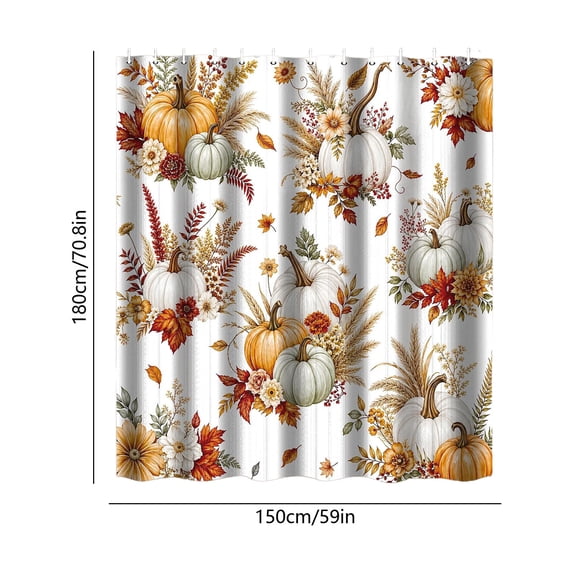 Mecorevxz Halloween Shower Curtain Waterproof Fabric Bath Curtain Autumns Fall Bathroom Decor Set with Hooks for Home Bathroom Decor,Halloween Decorations,180x150cm(C)