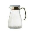 thumbnail image 1 of Mecorevxz Hammered-patterned Steel Lid Glass Pitcher, 1.5 Liter Water Pitcher with Lid,Iced Tea Pitcher for Fridge,Carafe With Lid, Glass Water Jug For Juice, Milk, Cold Or Hot Beverages(Yellow), 1 of 6