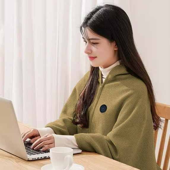 Mecorevxz Heated Throw Blanket,Soft Heating Blanket with USB,Washable Heated Shawl for Shoulders Home Office Car Use