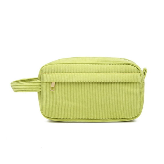 Mecorevxz High End Corduroy Pencil Case Storage Bag, Large Capacity Value Student Office Supply(Green)