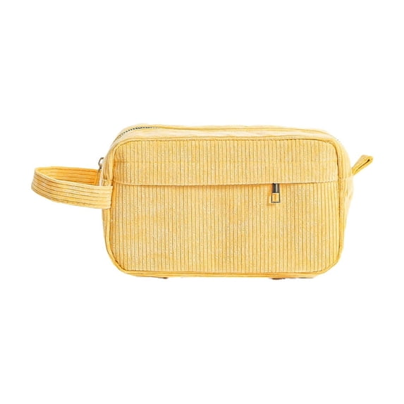 Mecorevxz High End Corduroy Pencil Case Storage Bag, Large Capacity Value Student Office Supply(Yellow)