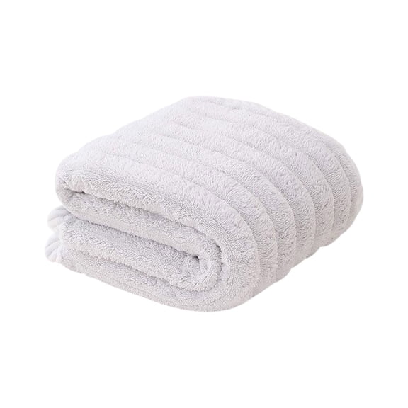 Mecorevxz Household Vertical Striped Bath Towel Soft and Absorbent Face Towel Velvet Edging Velvet Couple Bath Towel(70x140cm,Gray)