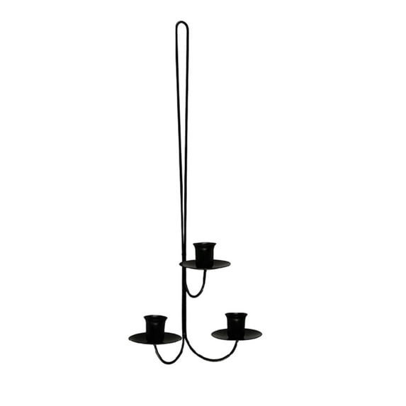 Mecorevxz Iron 3-Headed Black Candlestick Wall Hanging Candle Holders Modern Wall Candle Sconces Hanging for Living Room Farm Cottage Fireplace Wedding,Valentines Day