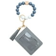 thumbnail image 1 of Mecorevxz Keychain Bracelet Wristlet, Silicone Beaded Key Ring Bracelet with Card Wallet, Elastic Keyring Bangle for Women(Gray), 1 of 7