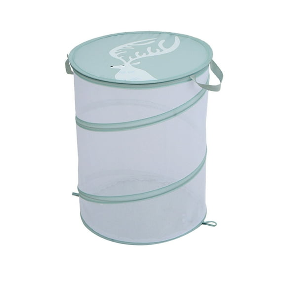 Mecorevxz Laundry Basket Bag A Foldable Spacious and Breathable Mesh Storage Basket for Storing Clothes and Plushs Lightweight and To Carry(Green)