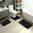 thumbnail image 1 of Mecorevxz Leaf Floor Mats Bathroom Water-absorbent Non-slip Floor Mat for Toilet Room Living Room Bedroom Kitchen Door Mat Three Sets of Floor Mats,Black, 1 of 9