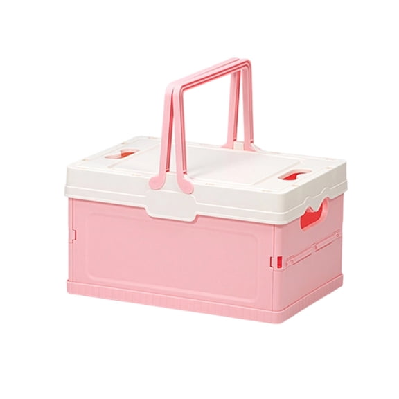 Mecorevxz Outdoor Camping Folding Box Car Trunk Camping and Picnic Storage Box Small Household Storage Container(Pink)