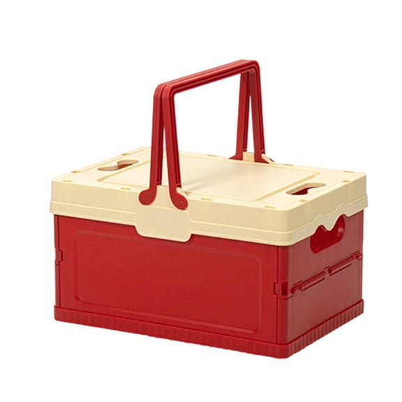 Mecorevxz Outdoor Camping Folding Box Car Trunk Camping and Picnic Storage Box Small Household Storage Container(Red)