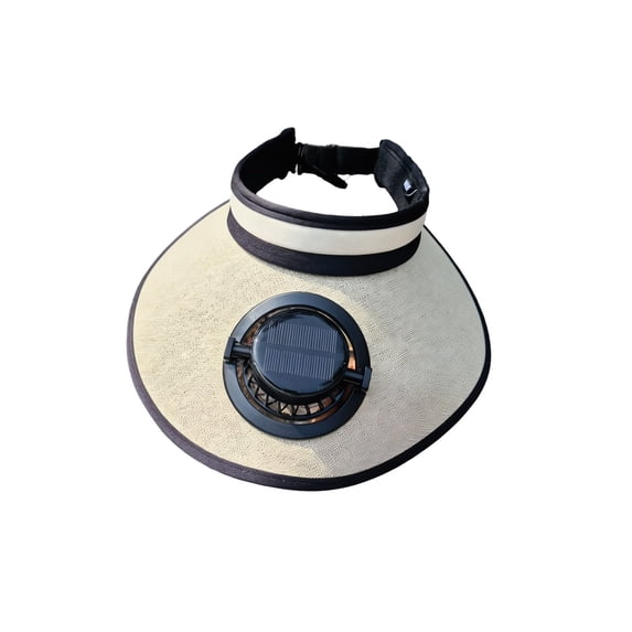 Mecorevxz Outdoors Sun Protection Hat and Summer Rechargeable Solar-Powered Fan Visor and Wide-Brimmed UV Resistants Open-Top Sun Hat(B)
