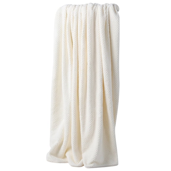 Mecorevxz Plaid Fleece Bath Towels,Ultra Soft & Absorbent Towels for Adult Daily Use at Home Beach Towel Strip Bath Towel,33 x 55 Inch,White