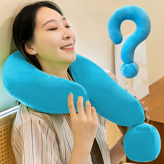 Mecorevxz Question Mark Pillow U-Shaped Neck Pillow Office Nap Pillow Sofa Sleep Suitable for Home Decor(Blue)