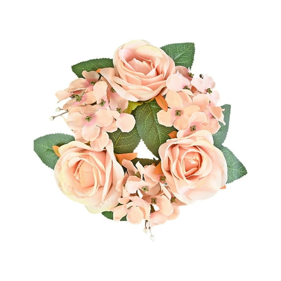 Mecorevxz Rose Embroidery Ball Flower Candle Table Flower Wreath Bedroom Decoration Simulated Rose Decoration Flower Wreath Ambiance Candle Wreath,Valentines Day Decorations(C)