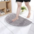 thumbnail image 1 of Mecorevxz Semicircle Absorbent Bathroom Rugs Thickened Soft Chenille Non-Slip Floor Mat Machine Washable Mat Fast Dry Shaggy Foot Pad for Bedroom Living Room (Gray), 1 of 9